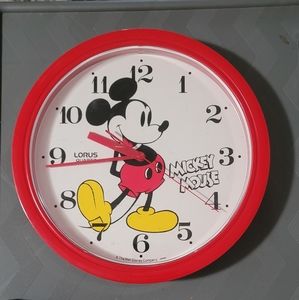Vintage Mickey Mouse Wall Clock Lorus Quartz Teste